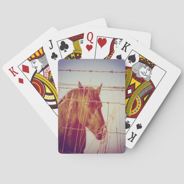 Behind the Fence Abstract Horse Playing Cards (Back)