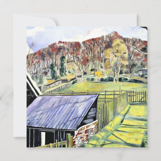 Behind the Inn, landscape painting by Paul Nash Card (Front)