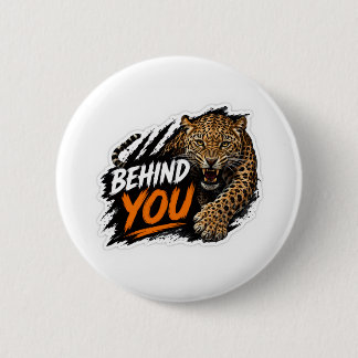 Behind You Leopard 6 Cm Round Badge