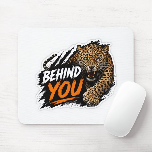 Behind You Leopard  Mouse Pad (With Mouse)