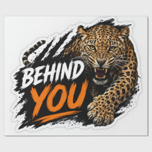 Behind You Leopard Wrapping Paper