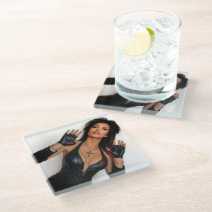 Behold glass coaster