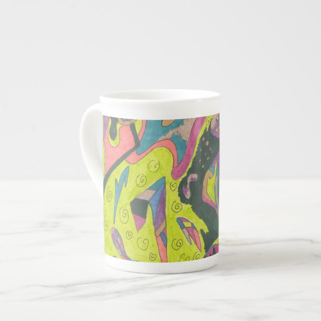 Behold, Original Abstract Bone China Mug (Front Left)