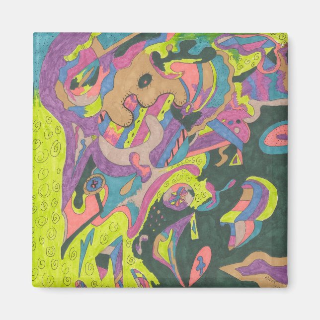Behold, Original Abstract Magnet (Front)