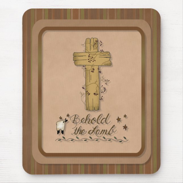 Behold the Lamb Christian Computer Mousepad (Front)