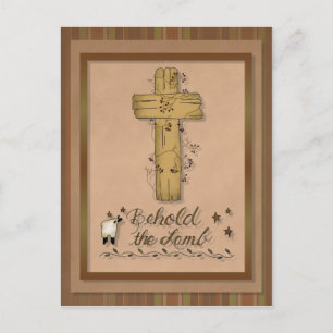 Behold the Lamb Christian Postcard