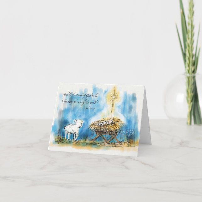 &quot;Behold the Lamb&quot; Christmas card (Front)