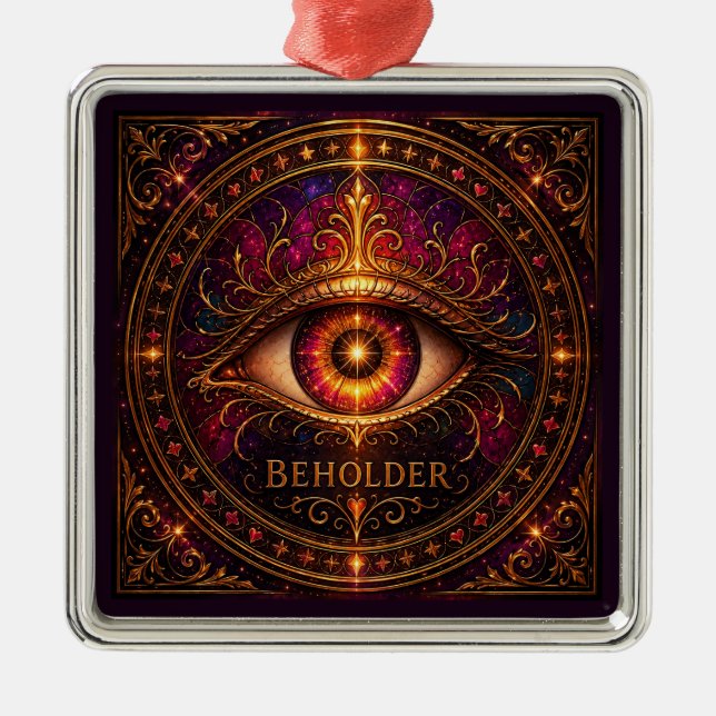 BEHOLDER Premium Square Ornament (Front)