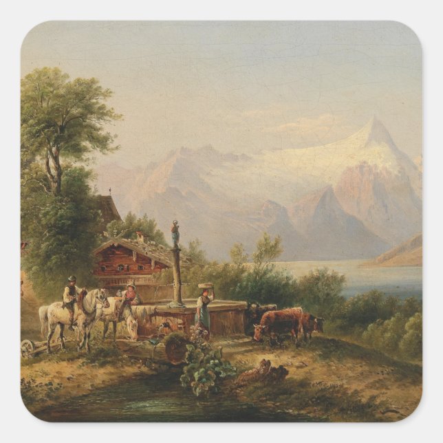 Bei Zell am See – Emil Barbarini Square Sticker (Front)