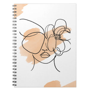 Beige Abstract Art Spiral Photo Notebook