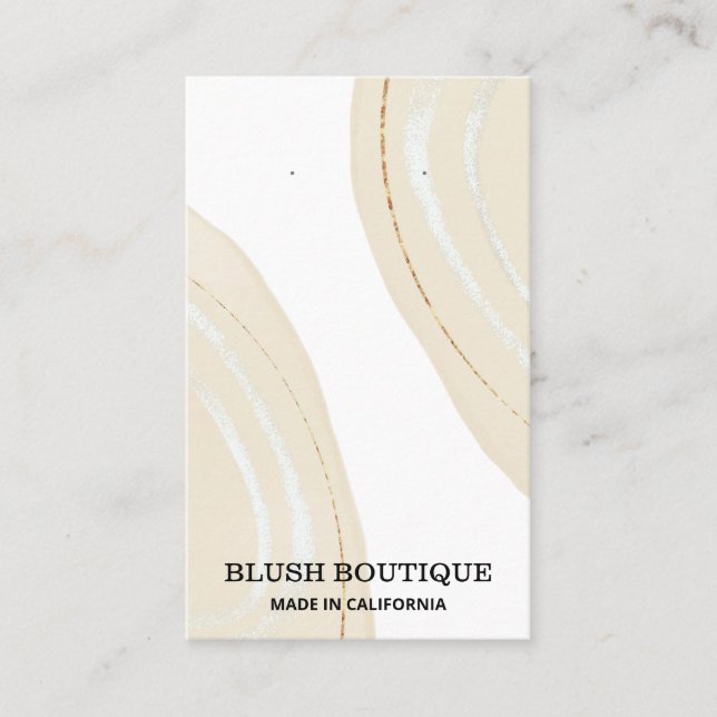 Beige Abstract Earring Cards (Front)