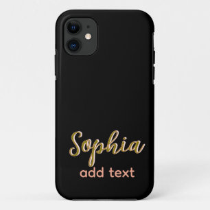 beige add name girl boss text black elegant Case-Mate iPhone case