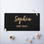 beige add name girl boss text black elegant desk mat<br><div class="desc">girly design</div>