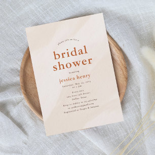 Beige Aesthetic Modern Bridal Shower  Invitation