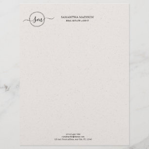 Beige Aesthetic Modern Calligraphy Real Estate  Custom Letterhead