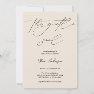 Beige Alpine Oat The Gentle Soul Bridal Shower Invitation