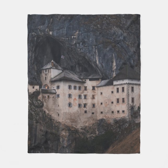 BEIGE AND BLACK CONCRETE HOUSE FLEECE BLANKET (Front)
