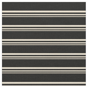 Beige and Black Lined Pattern Fabric