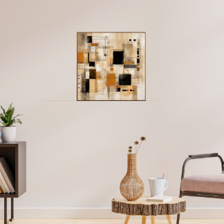 Beige And Black Modern Art Poster