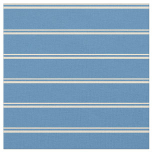 Beige and Blue Coloured Lines/Stripes Pattern Fabric