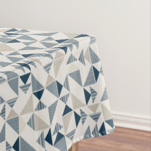 Beige And Blue Geometric Shapes Tablecloth