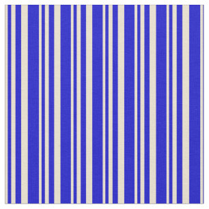 Beige and Blue Lined/Striped Pattern Fabric