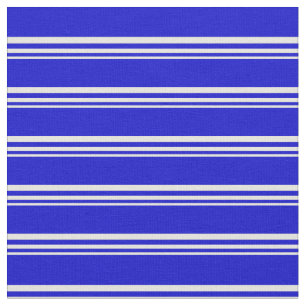 Beige and Blue Lines/Stripes Pattern Fabric