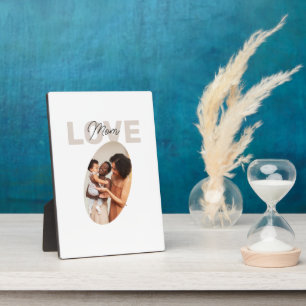 Beige and Brown Aesthetic Minimalist Love Mum Plaque