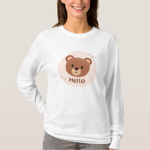 Beige and Brown Cute Illustrative T-Shirt