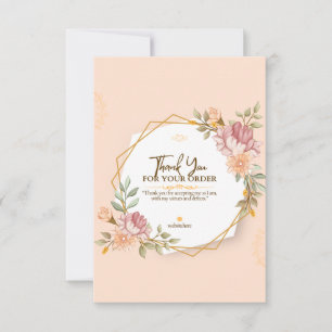 beige and brown minimalist thank you card