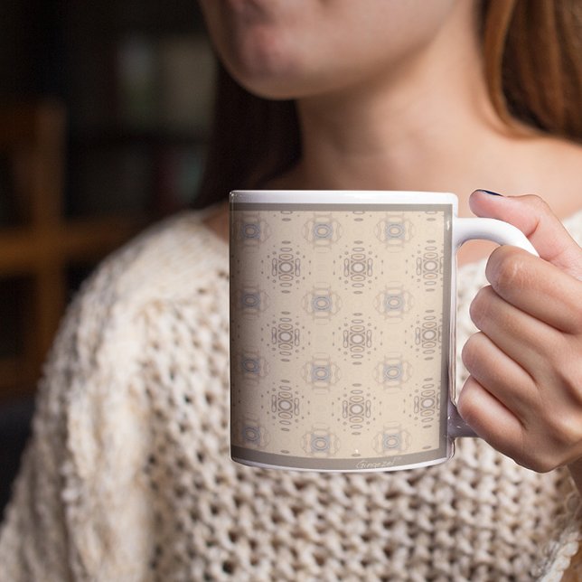 Beige and Brown Print Mug (Creator Uploaded)
