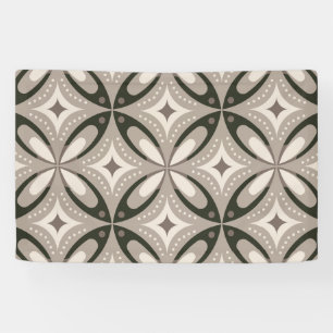 Beige and Brown Retro circular shapes Banner