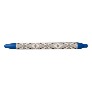 Beige and Brown Retro circular shapes Black Ink Pen
