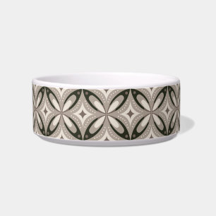 Beige and Brown Retro circular shapes Bowl