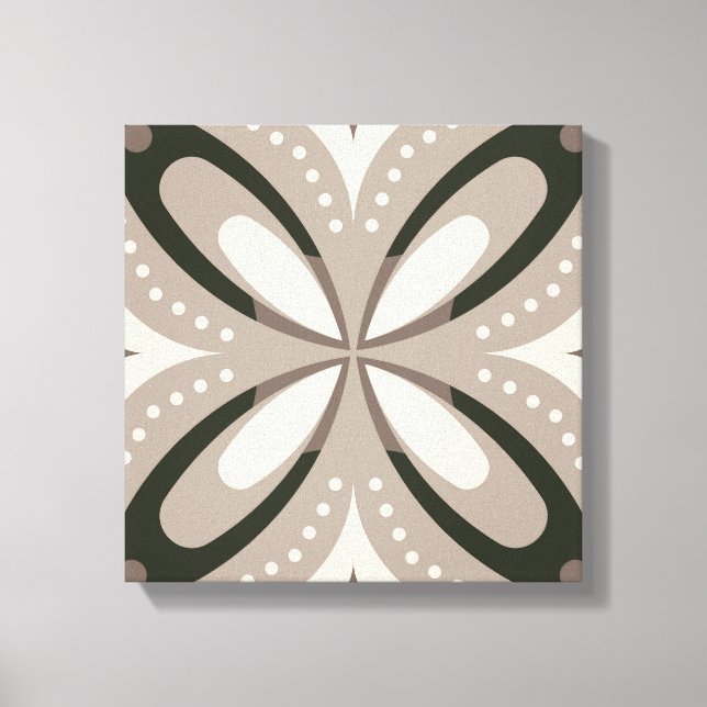 Beige and Brown Retro circular shapes Canvas Print (Front)