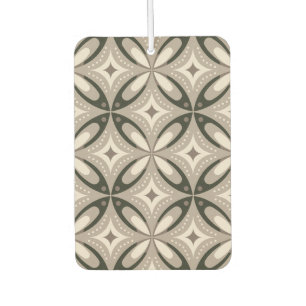 Beige and Brown Retro circular shapes Car Air Freshener