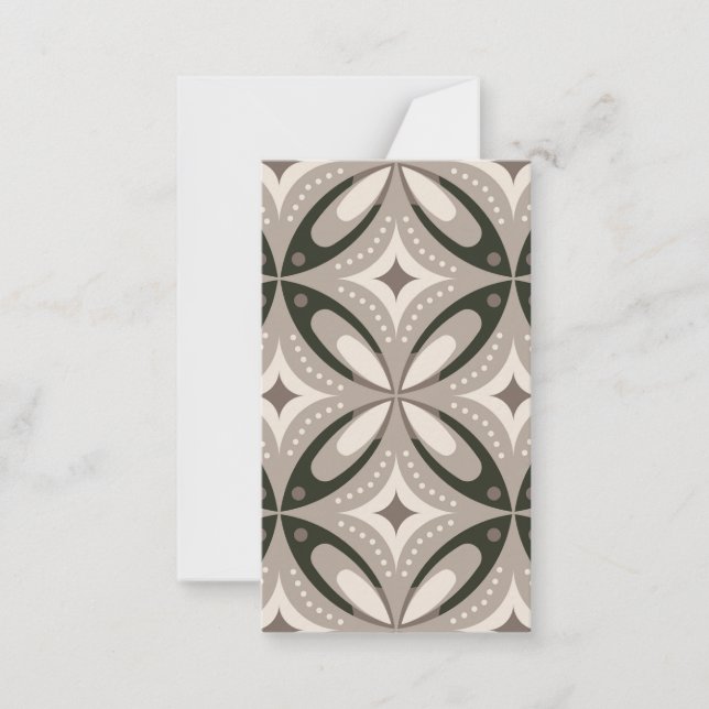 Beige and Brown Retro circular shapes Card (Front)