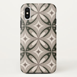 Beige and Brown Retro circular shapes Case-Mate iPhone Case