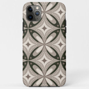 Beige and Brown Retro circular shapes Case-Mate iPhone Case