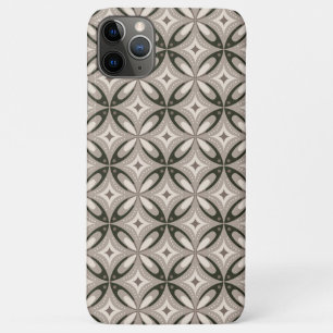 Beige and Brown Retro circular shapes Case-Mate iPhone Case