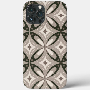 Beige and Brown Retro circular shapes iPhone 13 Pro Max Case