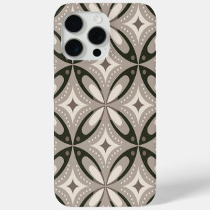 Beige and Brown Retro circular shapes iPhone 15 Pro Max Case
