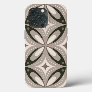 Beige and Brown Retro circular shapes iPhone 13 Pro Case