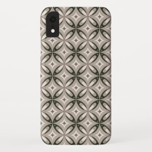 Beige and Brown Retro circular shapes Case-Mate iPhone Case
