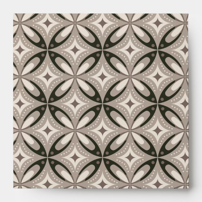 Beige and Brown Retro circular shapes Envelope (Front)