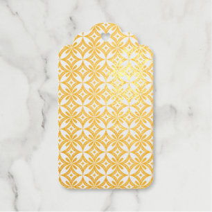 Beige and Brown Retro circular shapes Gift Tags