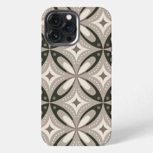 Beige and Brown Retro circular shapes iPhone 13 Pro Max Case