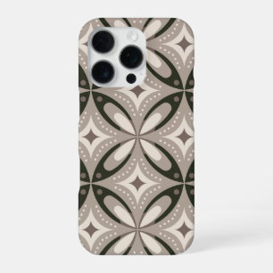 Beige and Brown Retro circular shapes iPhone 16 Pro Case