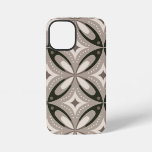 Beige and Brown Retro circular shapes iPhone 12 Mini Case
