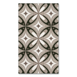 Beige and Brown Retro circular shapes Magnetic Business Card